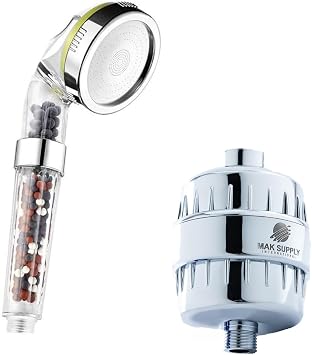 MAK SUPPLY Du  Filtresi Ve Du  Ba l , 2 Li Set. tasarruflu,vitaminli,parf ml  Klor ve Flor r su Filtreli