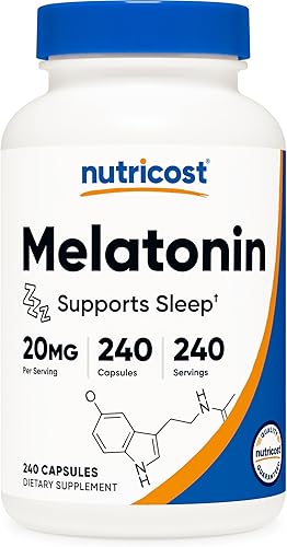 Nutricost Melatonina 20 mg, 240 cápsulas, sin OMG y sin gluten