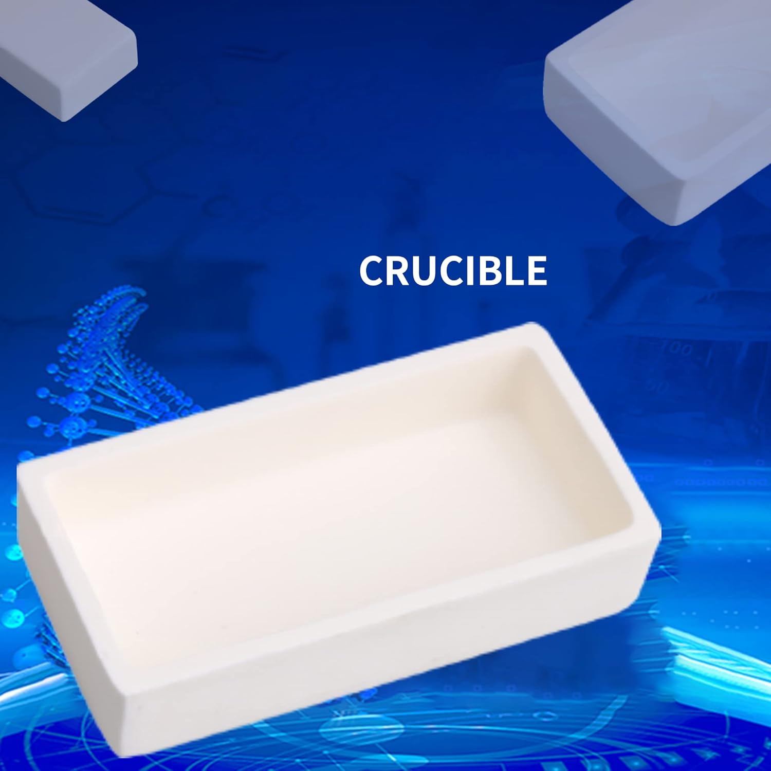 BQLZR Alumina Ceramic Crucible Holder Rectangle 3.15x1.57x0.71" 50ml Pack of 3