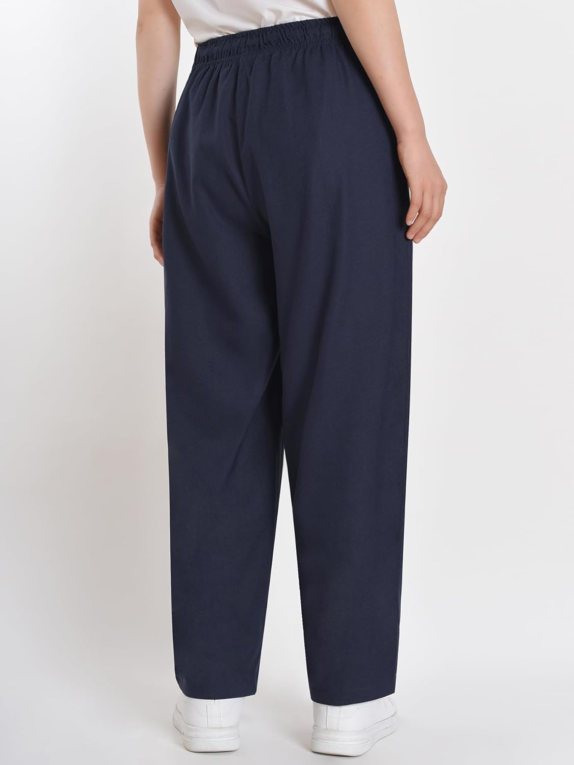 Weintee Women's Petite Linen Pants Barrel Leg - Image 3