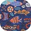 Undersea Stroll Navy Blue