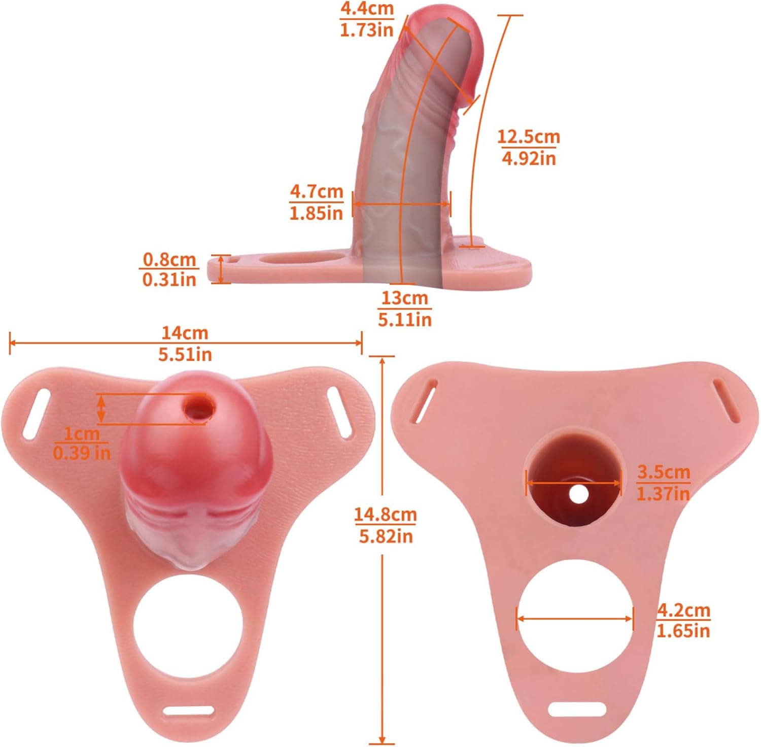 Wearable Dildo Sleeve Chastity Cage Cock Sheath - Silicone Chastity Cock Cage Men Penis Enlarger Sleeve Hollow Dildo Extender Adult Sex Toy (with Harness)