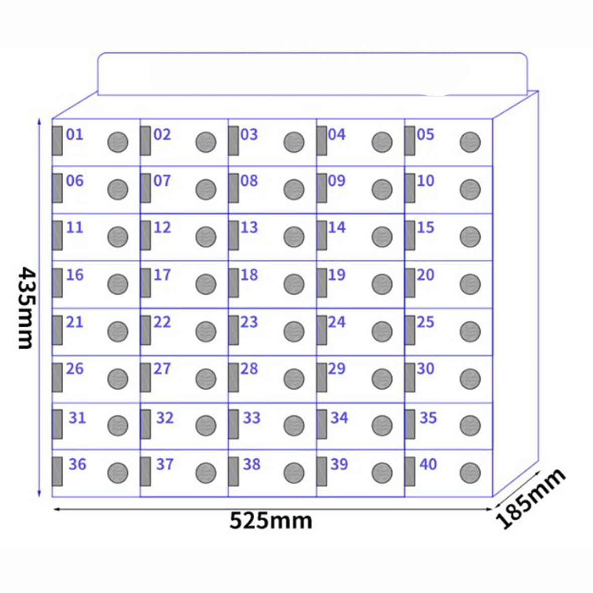 Armario Mural con Cerradura para teléfonos móviles - 40 de acrílico para oficinas y escuelas. Ideal para la stión Segura de Dispositivos móviles y soluces de Seguridad.