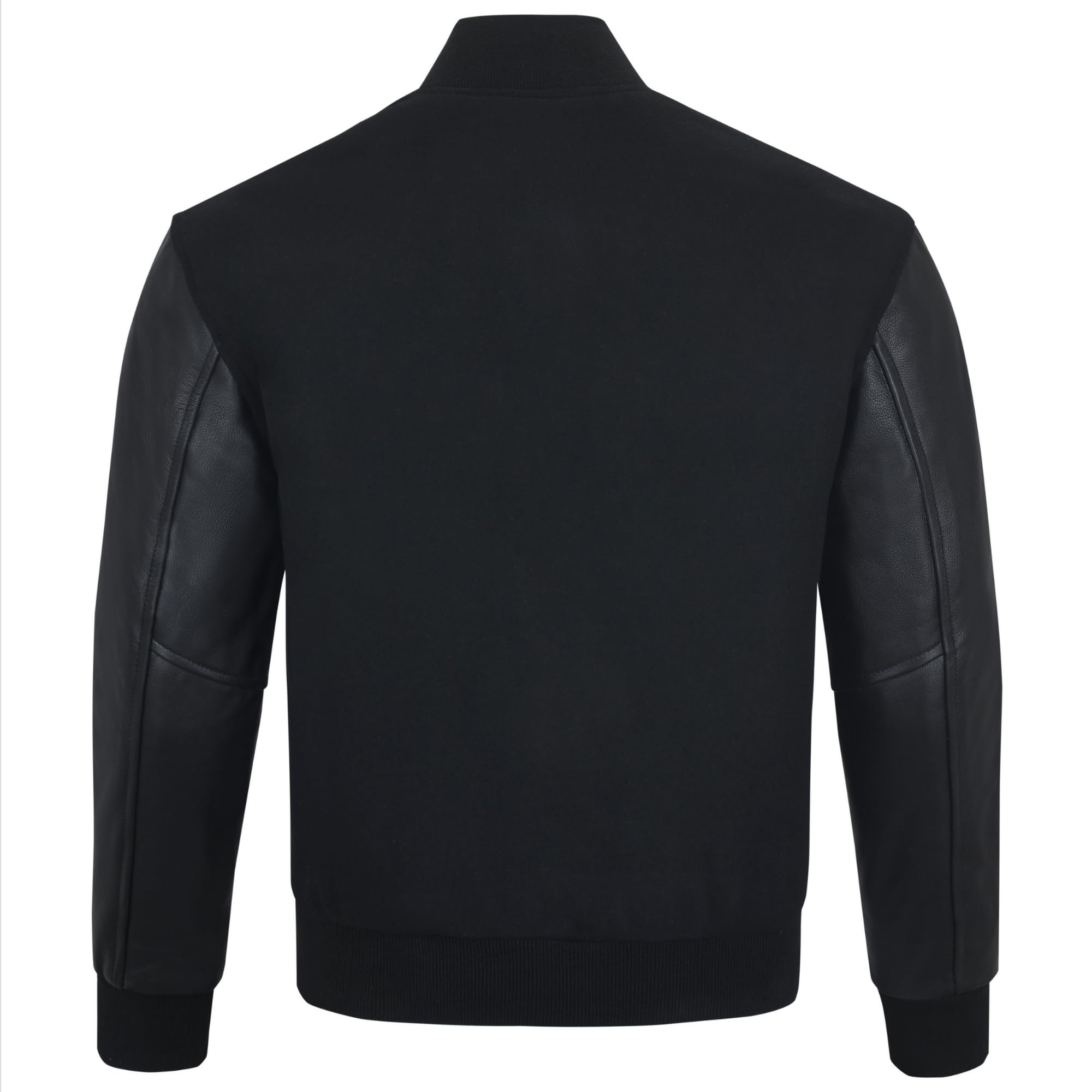Chaquetas universitarias para Hombre con Cuerpo de Lana y Mangas de Cuero, Chaqueta Bomber clásica Retro de Moto Letterman para Hombre