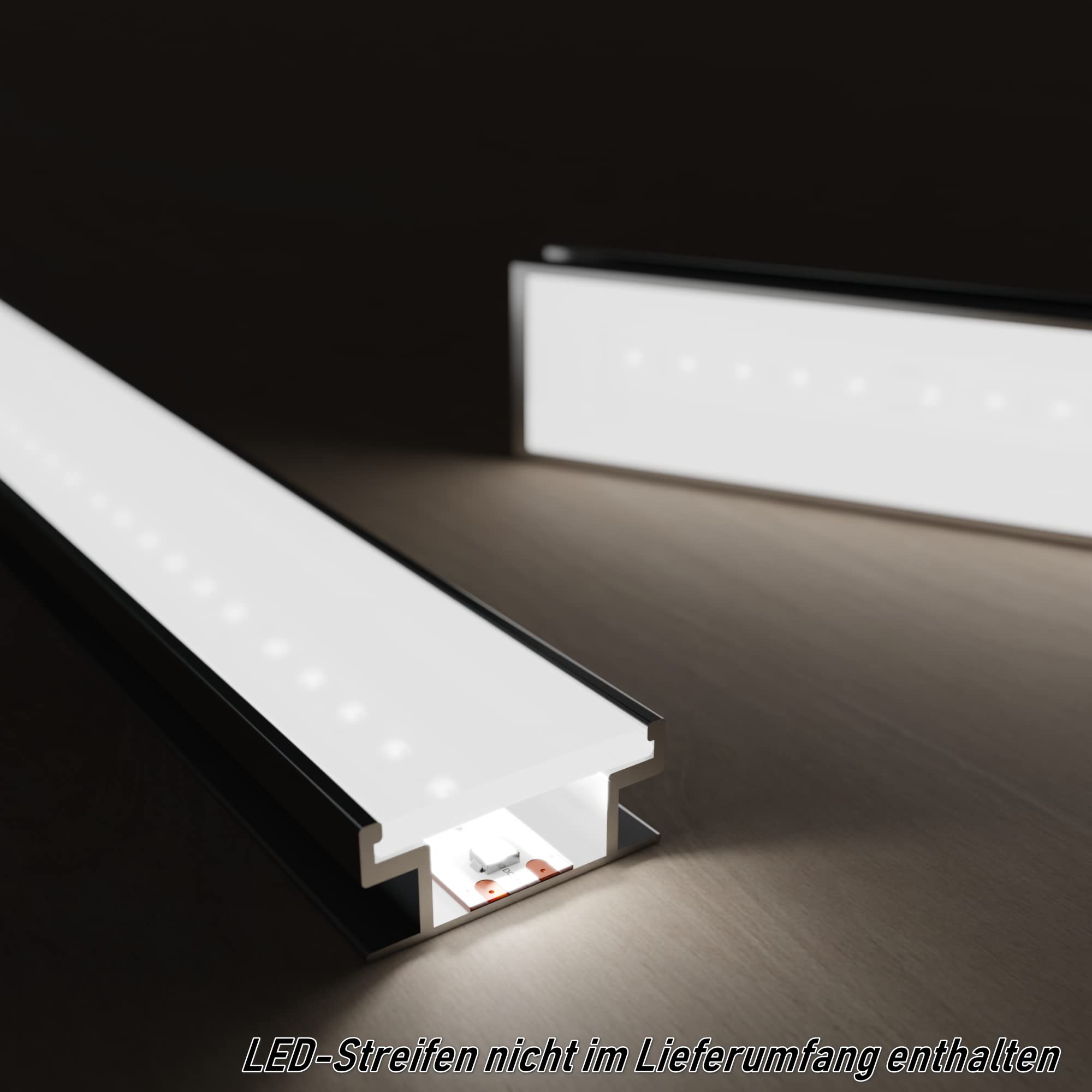 Tivendis LED Alu-Profil Set, 2 M – Mit Abdeckung, Clips, Für LED-Streifen Bis 12 Mm