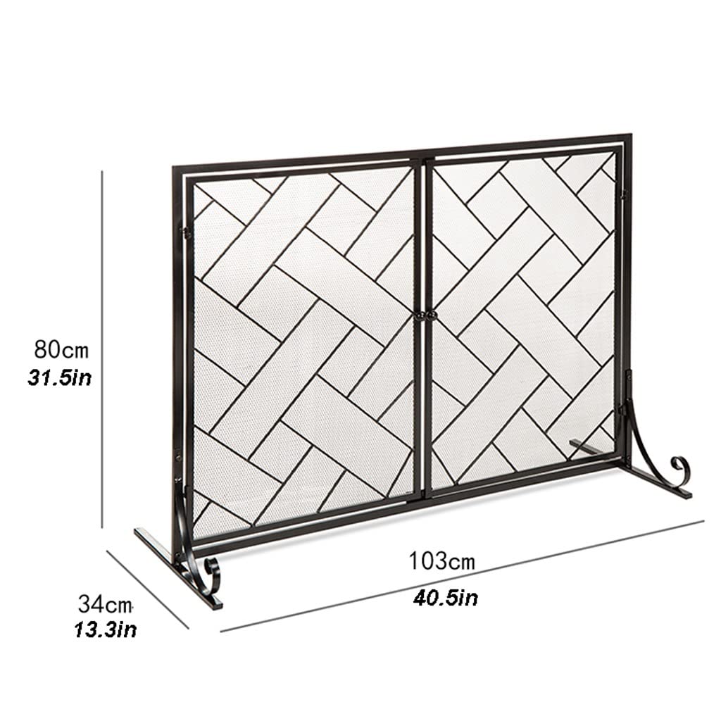 Schermi per Caminetti di Guardia Schermo for camino Hollow Decorazione Semplice Strumento in ferro battuto Fence Fence Famiglia Schermo antincendio antincendio 40.5 × 31,5 pollici Accessori per Camine
