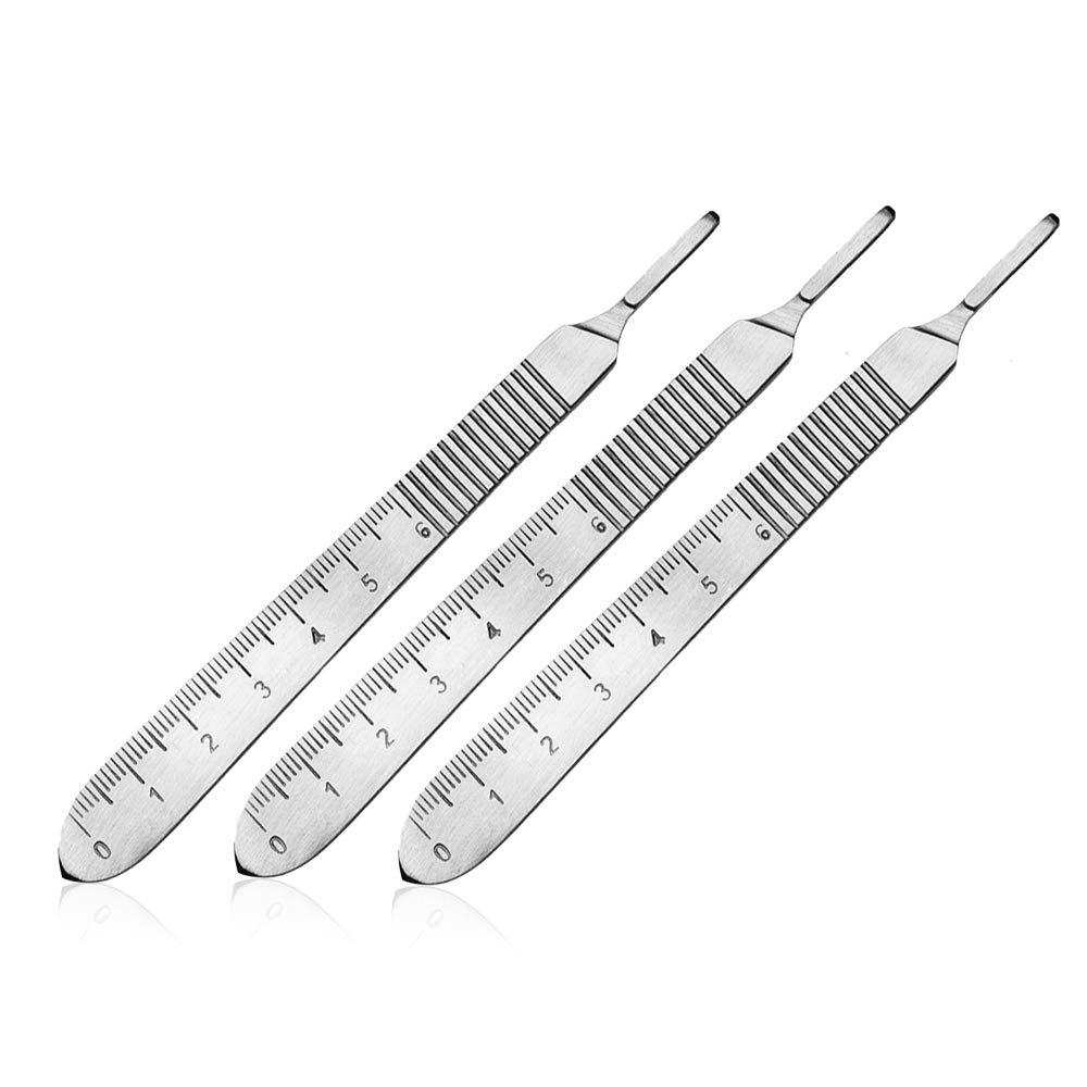 Produktbild von May Skalpell Set - 60 Klingen In 6 Arten + Halter 13cm - Steril Für Basteln & Fußpflege