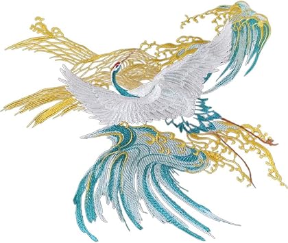Chinese Style Patch Embroidered Appliques, Sew on Iron on Birds Embroidery Patches for Backpack Clothes DIY Decoration