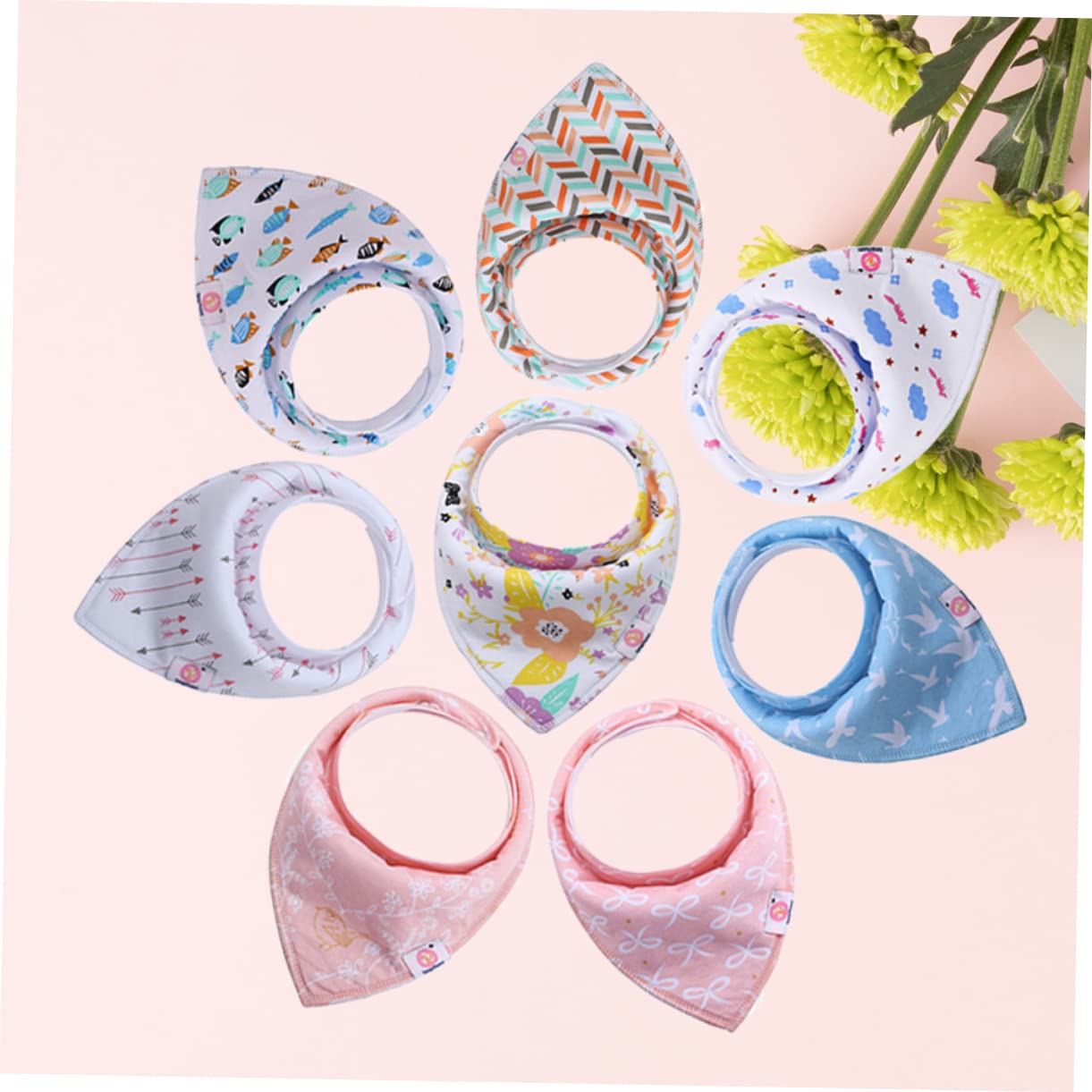 Toyvian 8St Kopftuch für Babys Baby-Turban -Hijab lätzchen -Sabber-Lätzchen Speicheltücher aus Baumwolle -Speicheltücher sabberbandana Schal Doppelschicht