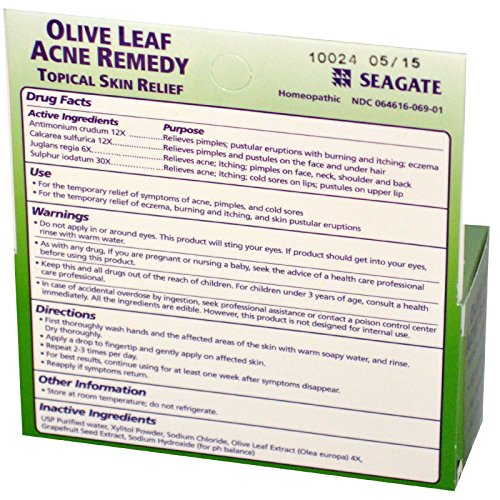 Seagate Products Homeopathic Olive Leaf Natural Acne Remedy (Pack of 1) 1 Ounce