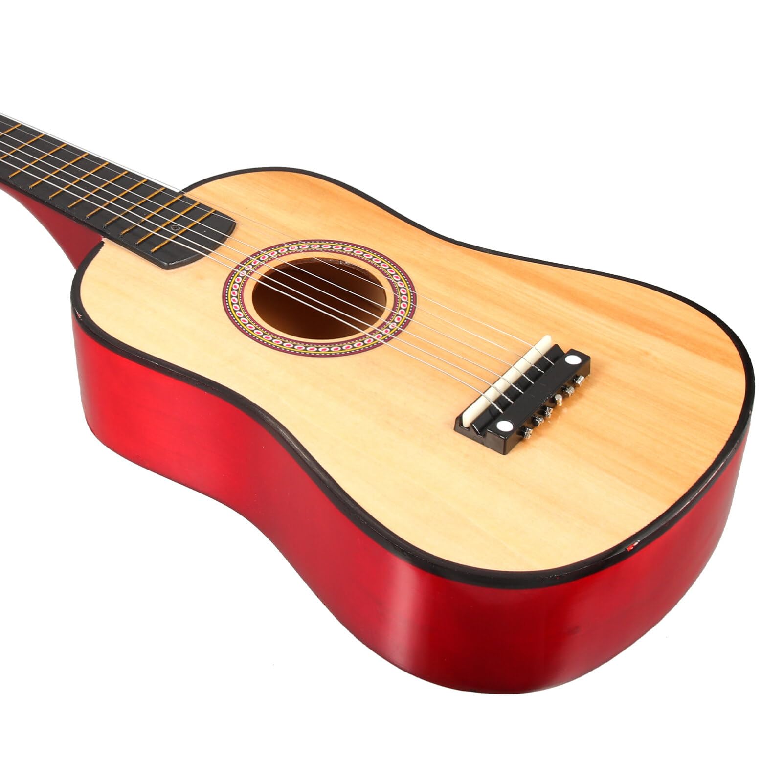 Vaguelly Petite Guitare Portable À 6 Cordes De 23 Pouces avec Médiator Jouet Musical pour Enfants Débutants (Bois) À Partir De 3 Ans