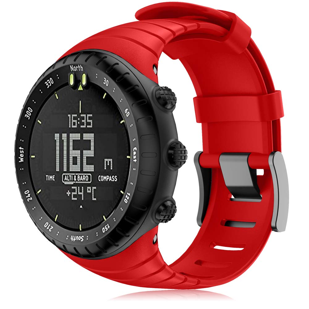 Straps Suunto Core, Classic Silicone Replacement Soft WristBand with Metal Clasp for Suunto Core Smart Watch