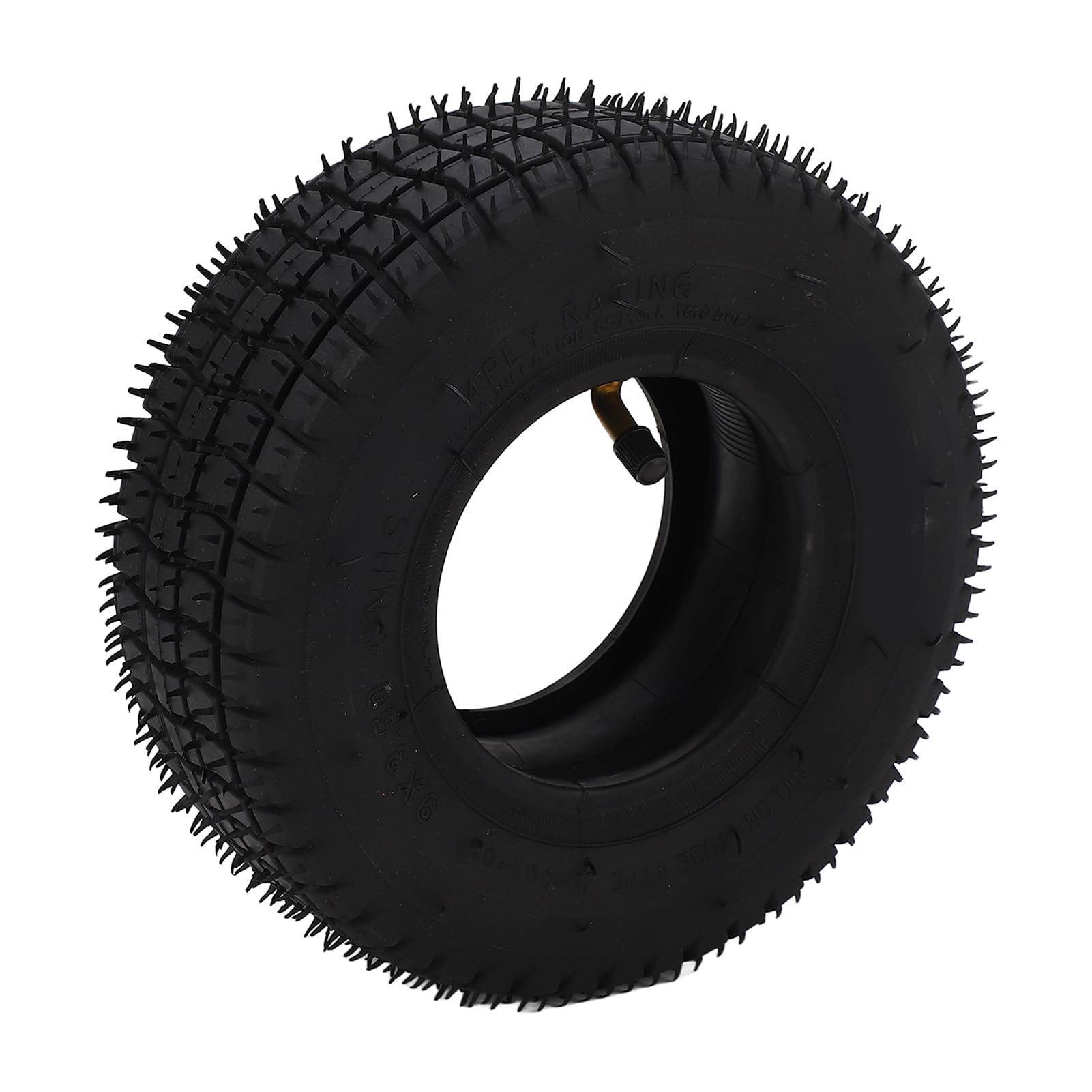 HERCHR Pneu pour Trottinette électrique, 9x3.50 4 pneus et Chambre à air avec Valve coudée antidérapant Auto-équilibré Extensible Roues de Rechange Tout-Terrain pour trottinettes et Mini-Motos