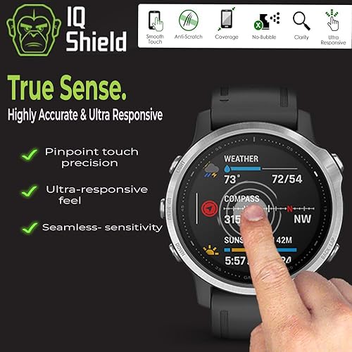 Miniatura 7 de IQShield Paquete de 6 protectores de pantalla solar para Garmin Fenix 6S / 6S Pro/Fenix 6S Zafiro/Fenix 6S Pro de fácil instalación, resistente a