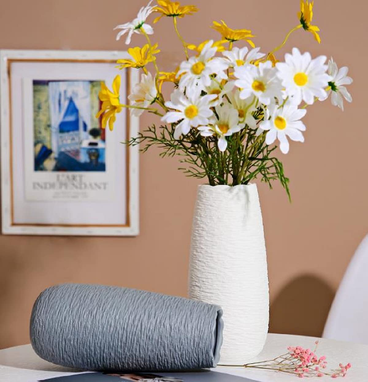 Amazon.co.jp: フラワーベース セラミック グレー 陶器 花瓶 北欧 日本