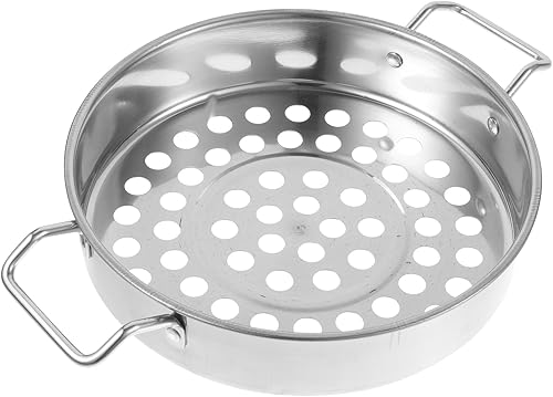 Colador de agujeros grandes de acero inoxidable para pasta de camarones y verduras, colador de malla con agarre cómodo para uso en cocina