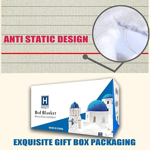 Vista 303 de Hozy - Cobija de forro polar para cama de 330GSM, suave, tela cepillada, muy cálida, para el sofá Gris ceniza