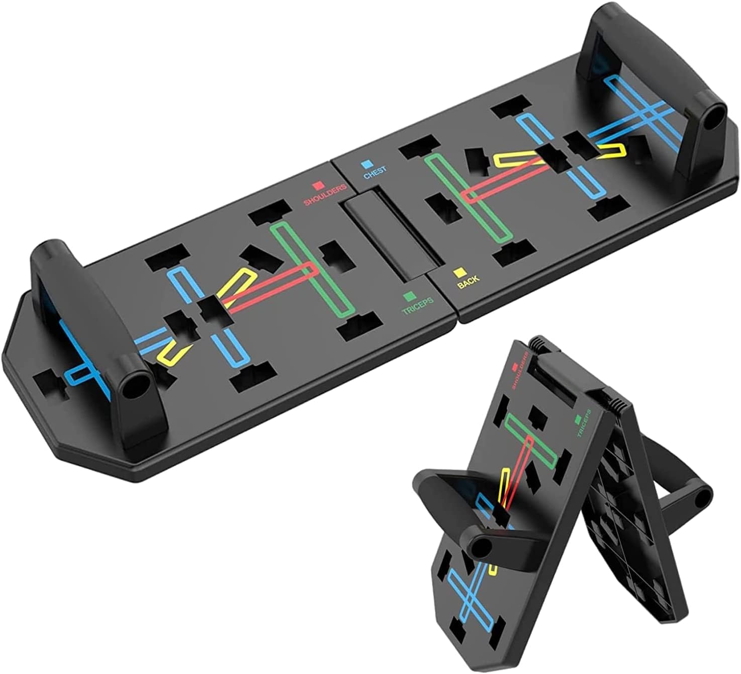 Cretee 18 in 1 foldable Push Up Rack Board Train Gym Fitness System Workout Exercise Stands for Body Training : Sports & Outdoors