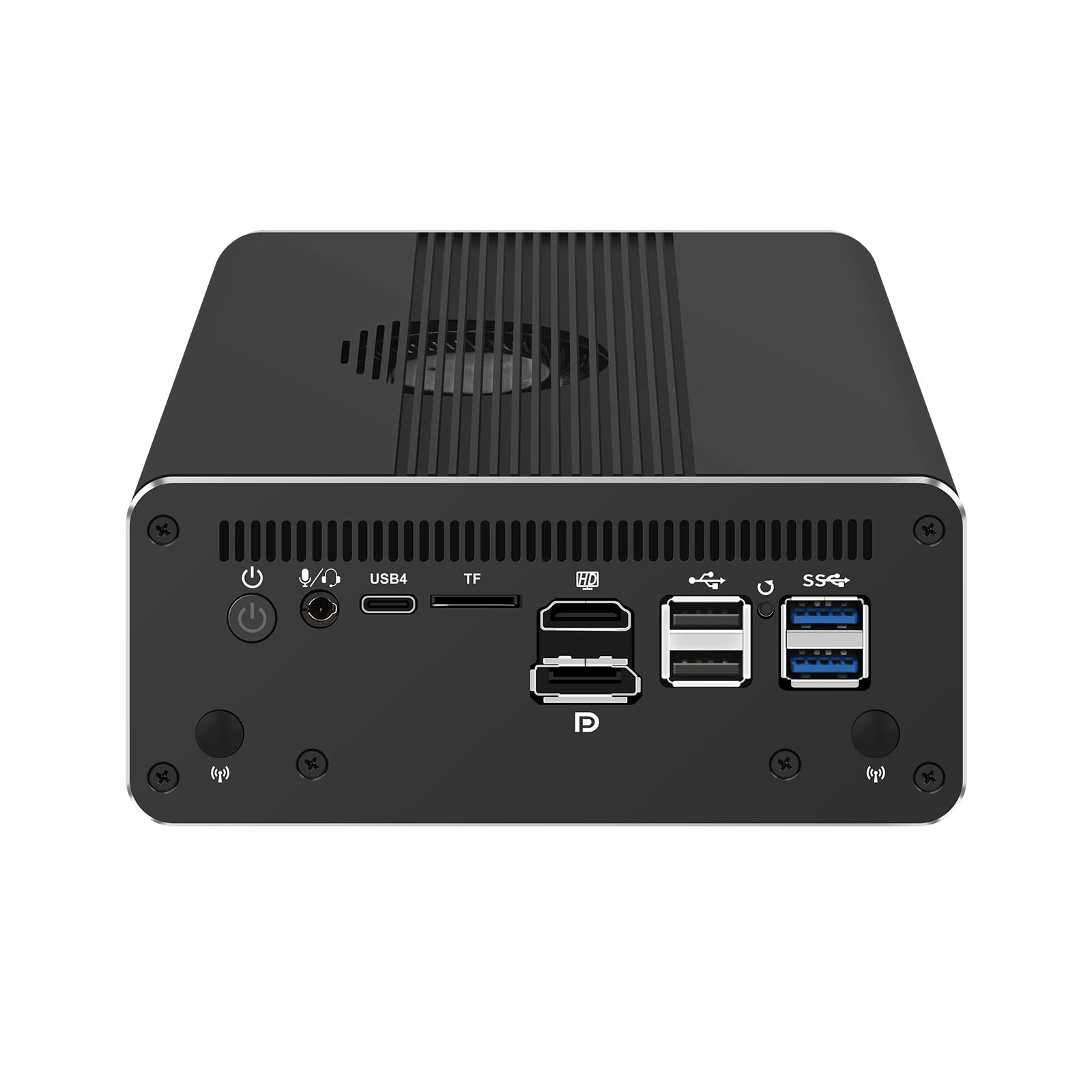Micro Firewall Appliance 10GbE, Mini PC, PFSense, Mikrotik, OPNsense, VPN, Router PC, Ultra 7 Processor 155H, RJ69, 4 x 2.5GbE LAN, 4 x SFP+ X710, Type-C, 16G RAM, 512G SSD
