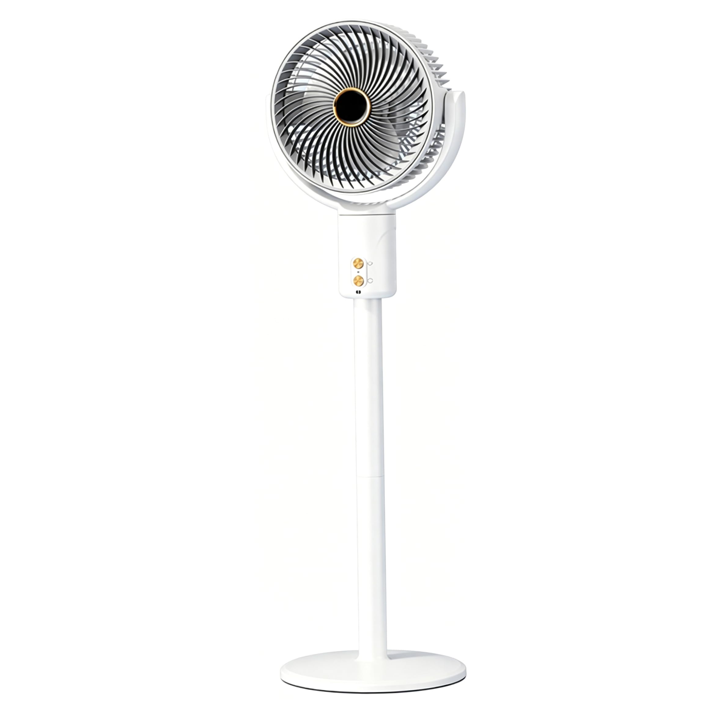 Xoeryoy Foldable Fan, Portable Standing Fan, Cordless Quiet Oscillating Fans With Adjustable Height, Desktop & Floor Use, White