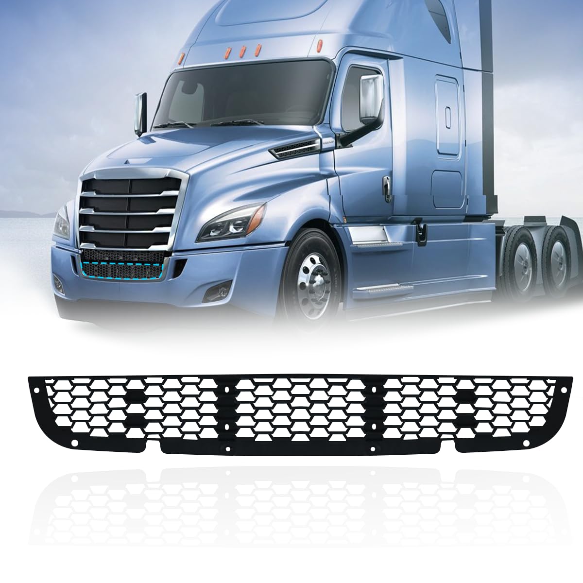 Front Bumper Center Grille Insert Compatible with Freightliner Cascadia 2018-2023
