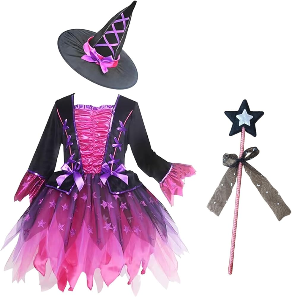 ⭐️ハロウィン⭐️コスプレ 子供 魔女 チュール ワンピース 帽子付 90 ハロウィン 衣装 子供 ウイッチ 魔女 コスプレ 衣装 チュールワンピース ハット付き 女の子 コスチューム お姫様 小悪魔 魔法使い 妖精さん  可愛い Halloween パーティー 仮装 変装 コスプレ 100～140cm | ボニール