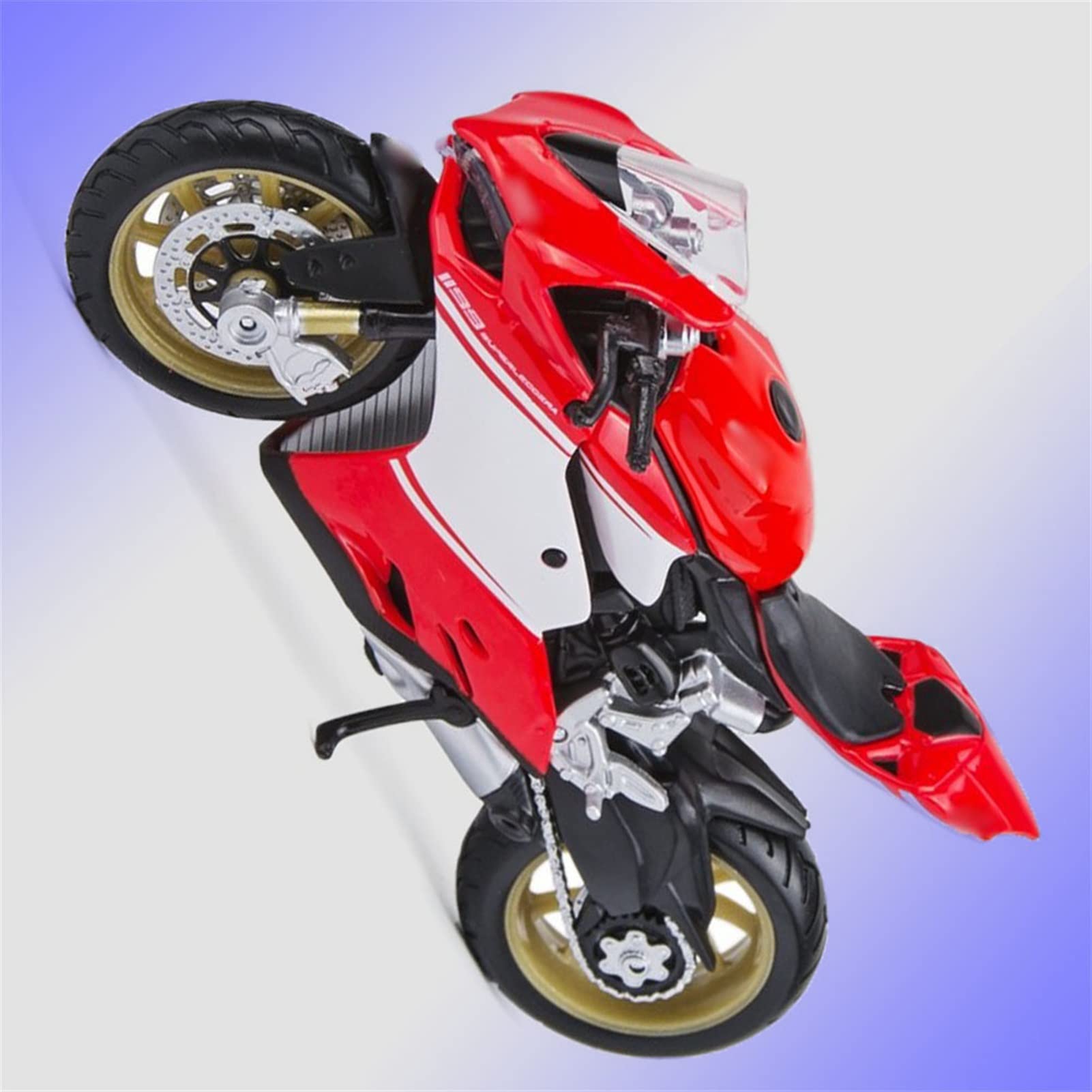 Modellini di Moto in Scala 1/18 Red & White Diecast Moto Giocattolo da Corsa in Miniatura per Collezione Regalo per D&ucati 1199 Superleggera