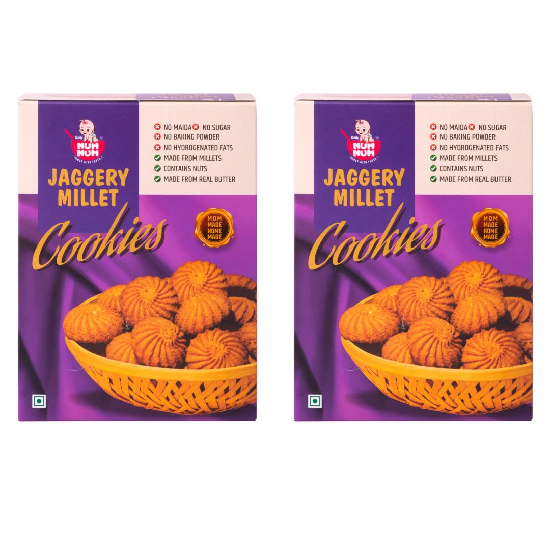 daily NUM NUM Jaggery Millet Cookies Ragi Jowar Foxtail Millet