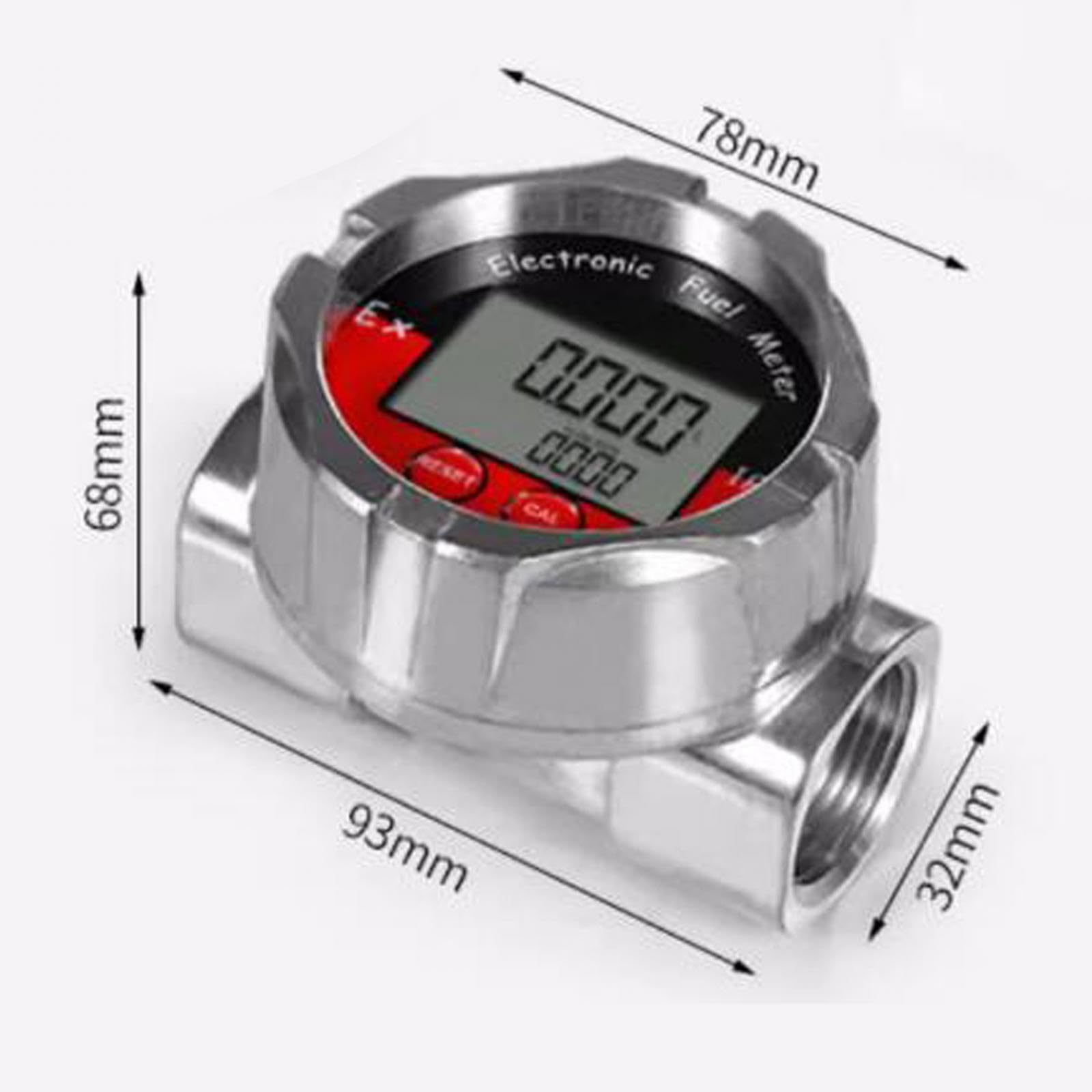 Compteur Compact et Robuste avec Filetage,Argent,93 x 32 x 68 mm