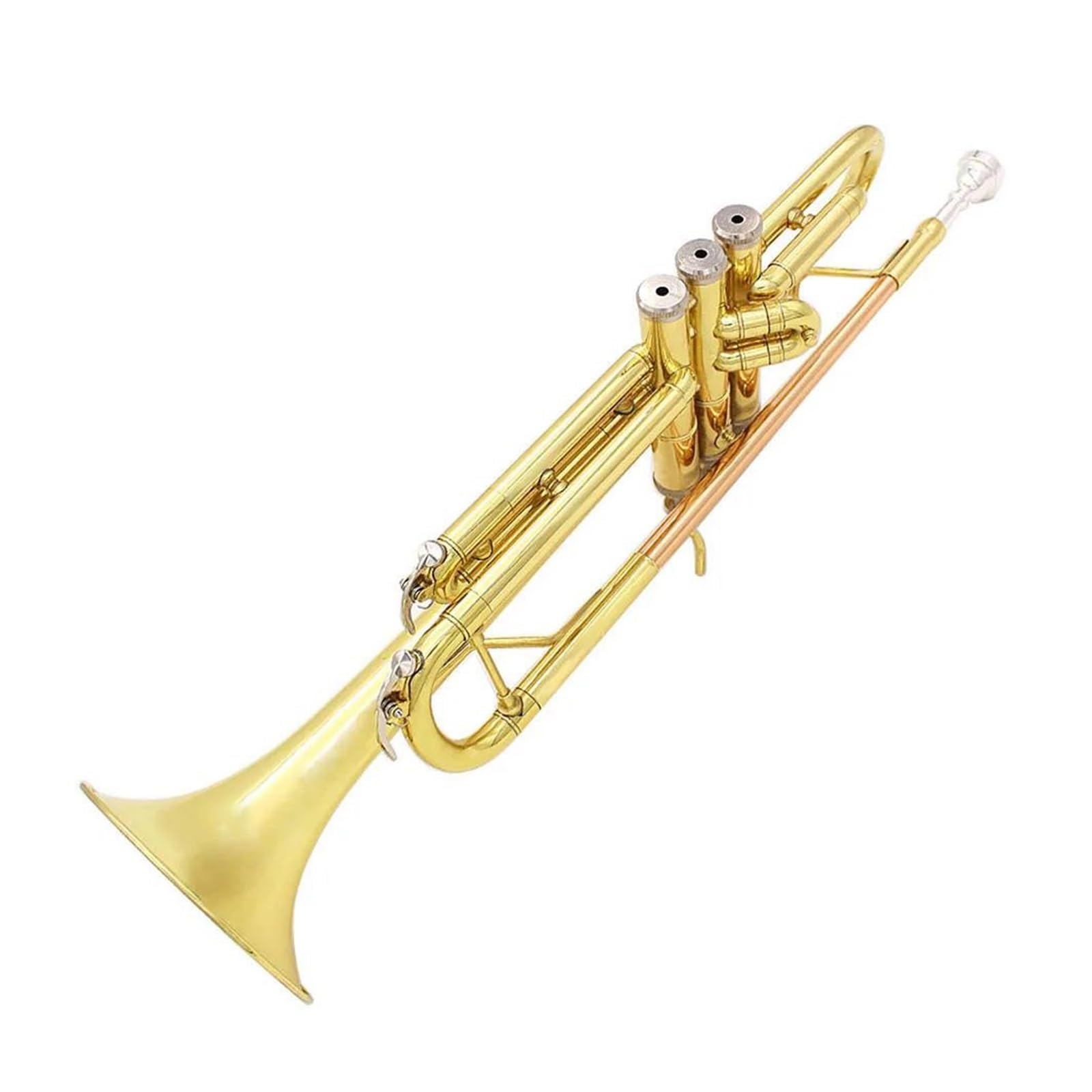Profesjonalna Trąbka Profesjonalna Trąbka Muzyczna Bb B Płaski Materiał Mosiężny Trompeta Instrument Dęty Z Ustnikiem Akcesoria Do Futerału (Color : Gold)
