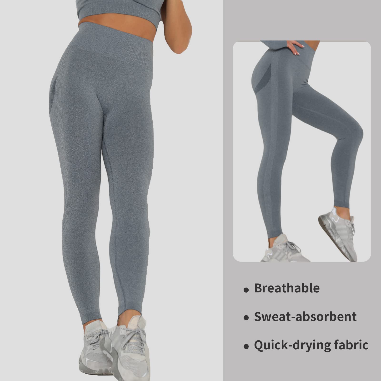 Merlvida Leggins Sportivi Donna Vita Alta Leggings Push Up Pantaloni Palestra Controllo della Pancia Anticellulite Pantacollant Opaco Elastici Tuta Collant Abbigliamento Sportivo Donna Yoga Fitness