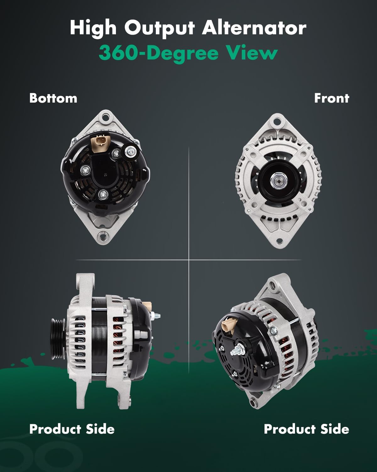 150A SCITOO Alternator New for Chrysler for PT Cruiser 2.4L 2003-2005,for Dodge for Neon 2.4L 2003-2005 12V CW S4 Pulley Class Ref: 11040N 421000-0150 421000-0151 421000-0200 56029701AB