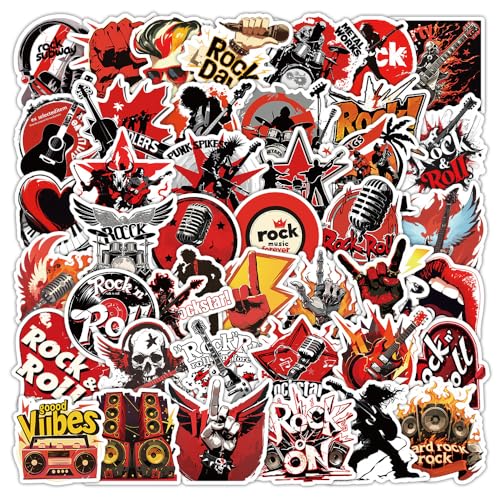 104 Autocollant rock,SANYUANHE Sticker musique punk,Sticker rock,Autocollant hip-hop graffiti pour bouteilles d’eau,valises, vélos,voitures, tablettes