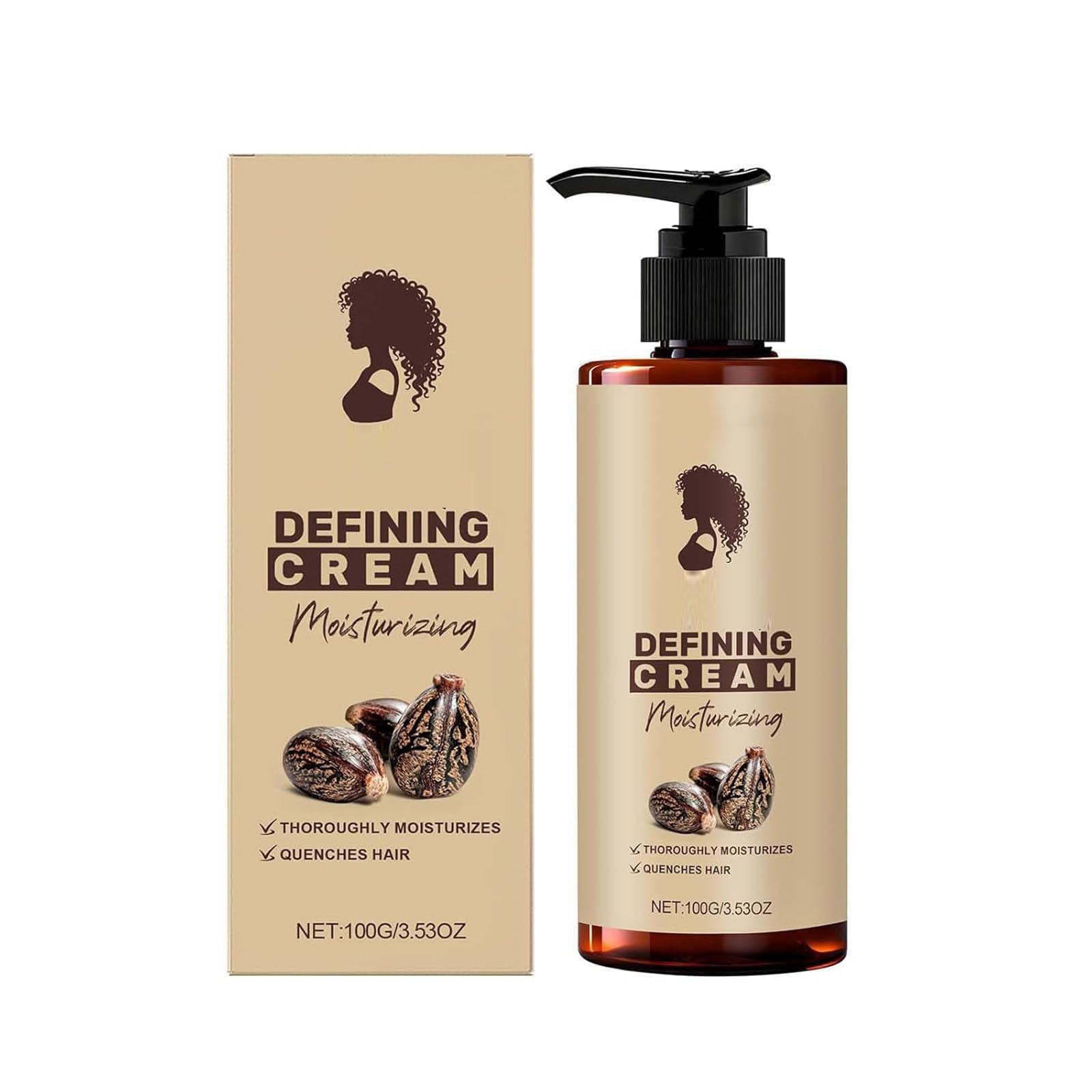 Curl Defining Cream, Long-Lasting Enhancing Lotion for Curly & Wavy Hair, Anti Frizz Curling Lotion, for Natural Curls