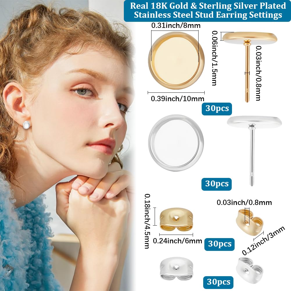 Oorbel Studs met Platte Ronde Disk en Drie Gelijke Hangers Oorbel Studs met Platte Ronde Disk en Drie Gelijke Hangers