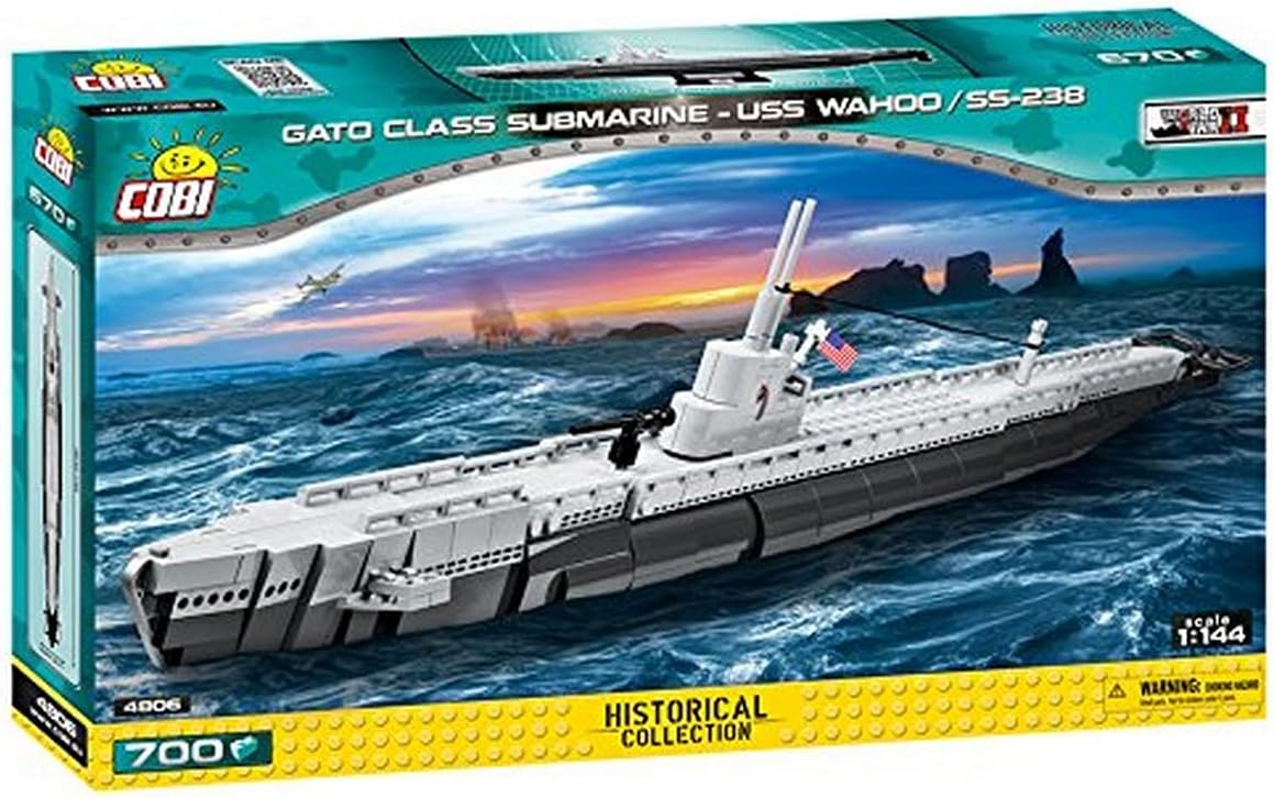 COBI Historical Collection Gato Class Submarine USS Wahoo/SS-238 Submarine,multicolor ,17.72 x 3.55 x 12.01 inches