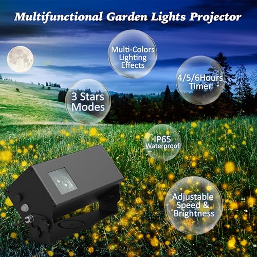Image of AIRIVO Outdoor Laser Lights Projector, 5 Color Motion Firefly Lights Star Show Projection Light, Christmas Projector Light with Remote Control for Holidays Halloween Decoration Home, Garden, Patio
