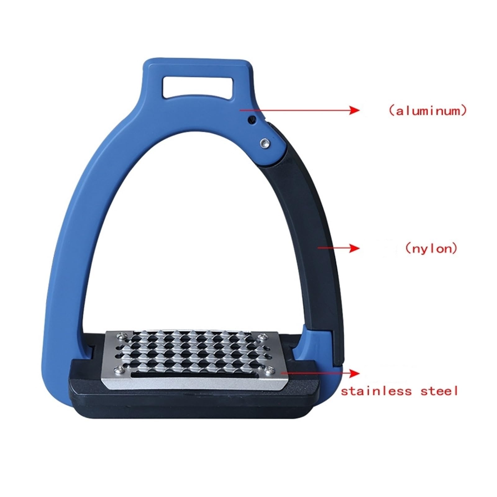 Staffe Di Sicurezza In Alluminio E Nylon Con Acciaio Inossidabile | Poggiapiedi antiscivolo Staffe equestri Attrezzatura equestre(Grey)