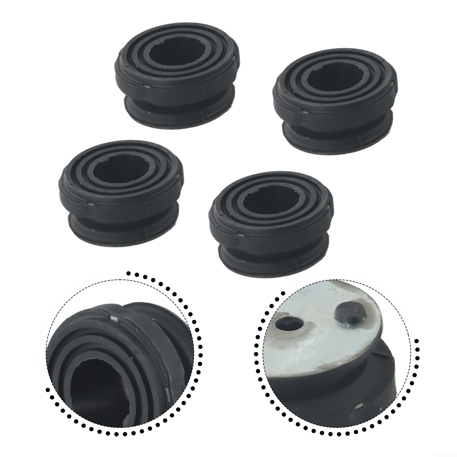4 Pies De Goma Para Generadores Honda EU2000i / EB2000i - Base Estabilizadora Negra, 43 Mm, Reemplazo Del Original #68325-Z07-003