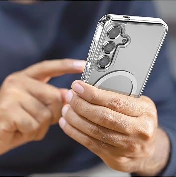 KZY İletişim Samsung Galaxy S24 ile Uyumlu Kılıf Magsafe İle Uyumlu Kablosuz Şarj Destekli Şeffaf Silikon Kapak