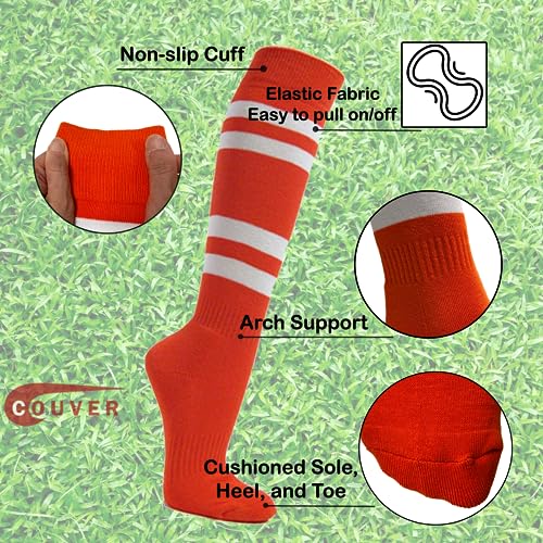 COUVER Striped Knee High Sports Soccer Socks4