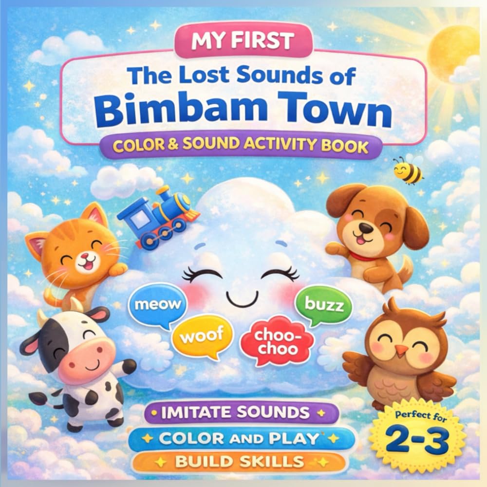 "The Lost Sounds of Bimbam Town" An Interactive Book for Toddlers with Animals, Objects & Coloring Pages: Boost Early Speech, Creativity and Motor Skills Through Engaging Sounds and Simple Coloring.