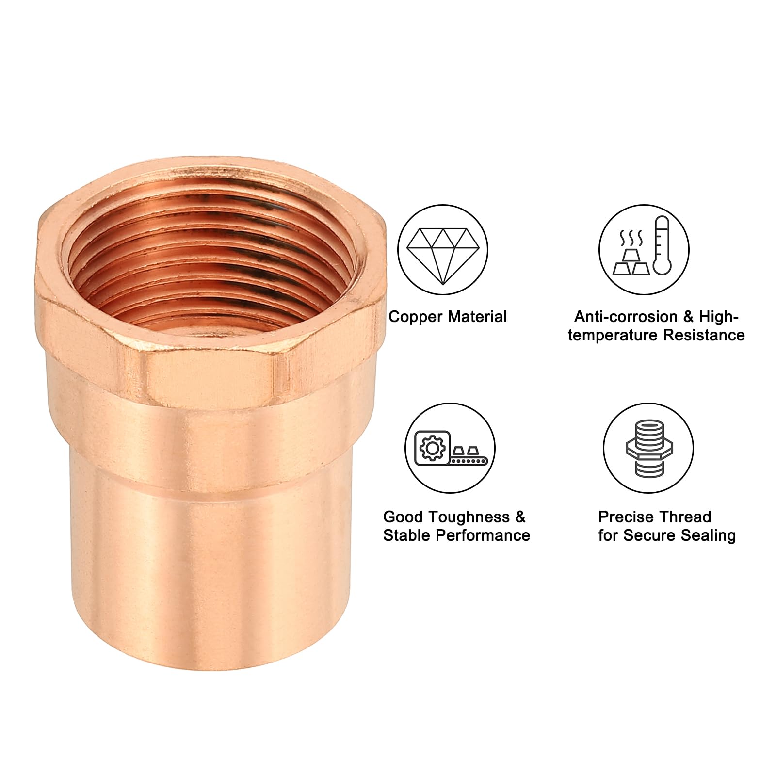 PATIKIL Adaptador Hembra De 1" Con Conexiones C X F 10 Piezas De Accesorios De Tubo De Cobre Con Soldadura X FNPT Conector Roscado Para Tuberías Para Uso Residencial Y Comercial