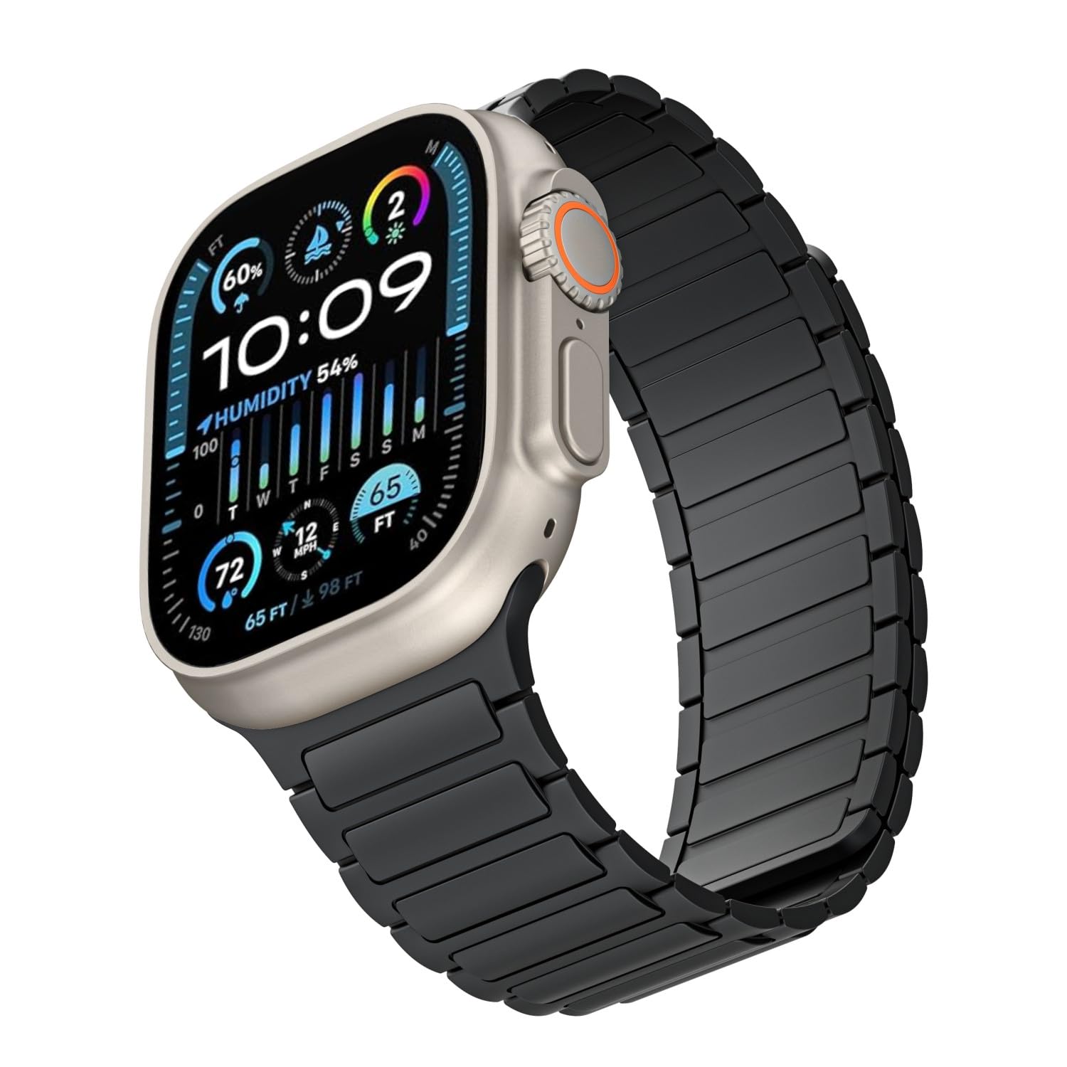 Magnetic Watch Band for Apple Watch Bands /Ultra/Ultra 2 Watch bands for men women iwatch band 49mm 45mm 44mm 42mm 41mm 40mm 38mm Sport Silicone Wristband Strong Magnet link Strap for apple watch Series 9 8 SE 2nd 7 6 SE 5 4 3,(Black 49mm45mm44mm42mm)