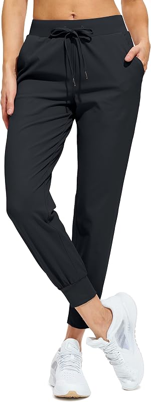 Pantalón de chándal Libin para mujer Pantalón de chándal informal atlético Pequeño/Regular/Alto | Correr, Entrenar, Gimnasio, Yoga, Salón, Viajar, Ropa de golf con bolsillos, estiramiento de 4 direcciones, Cónico, Pantalón de baile
