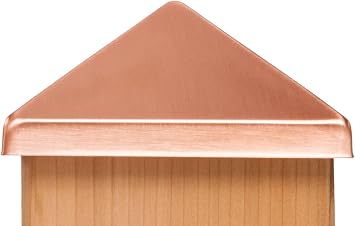 4x4 Post Point Cap - Solid Copper - Designed to fit Over a 3-1/2 x 3-1/2 Fence Post Top
