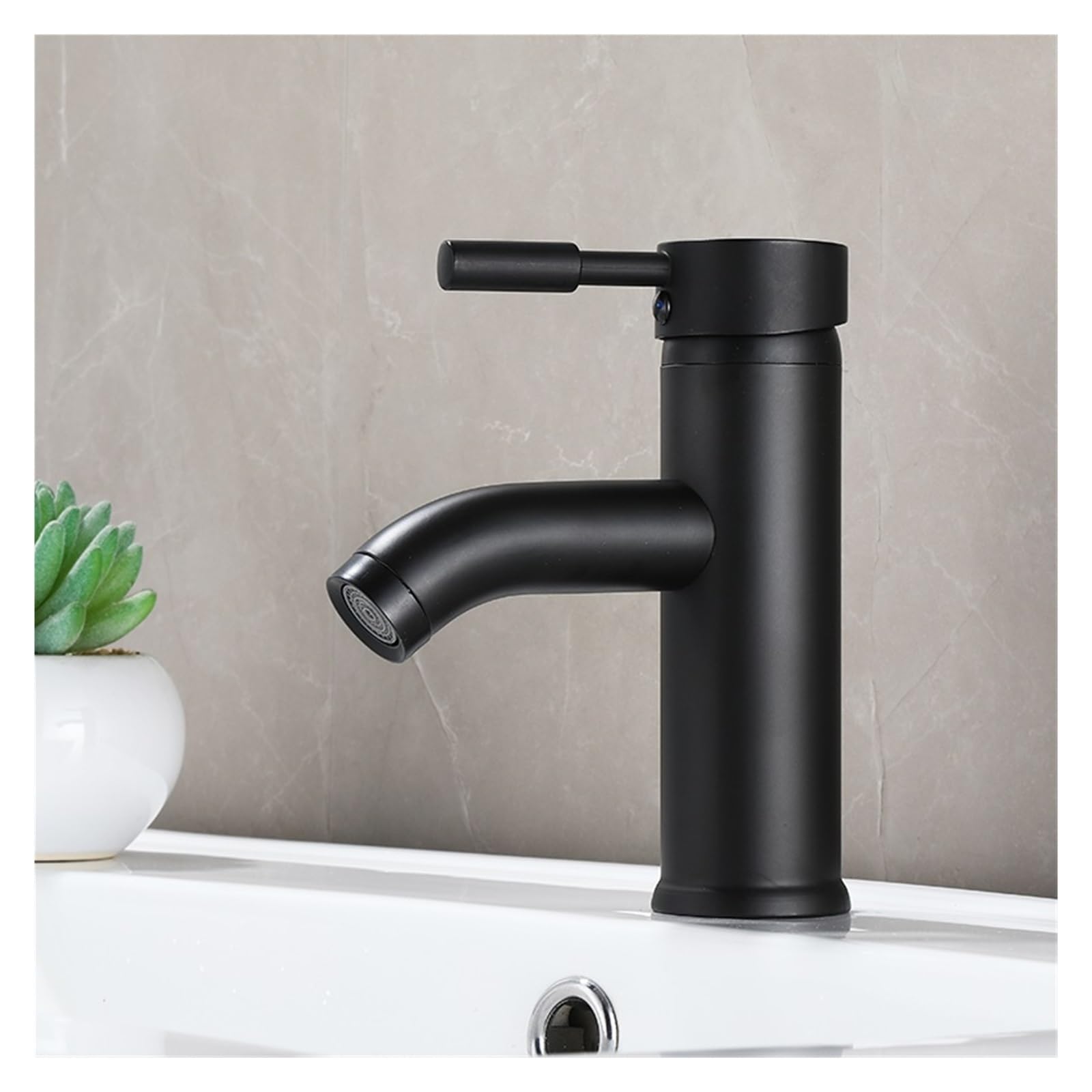 Mitigeur de lavabo monté sur le pont en finition noire haut de gamme