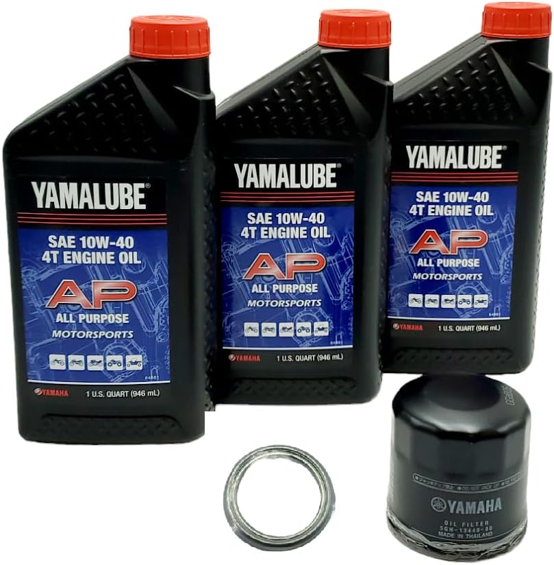 Yamaha Wolverine 700 (2016-2018) all Models All Purpose Oil Filter Change Kit Yamaha Part# 5GH-13440-80-00 and 3 Quarts All Purpose LUB-10W40-AP-12