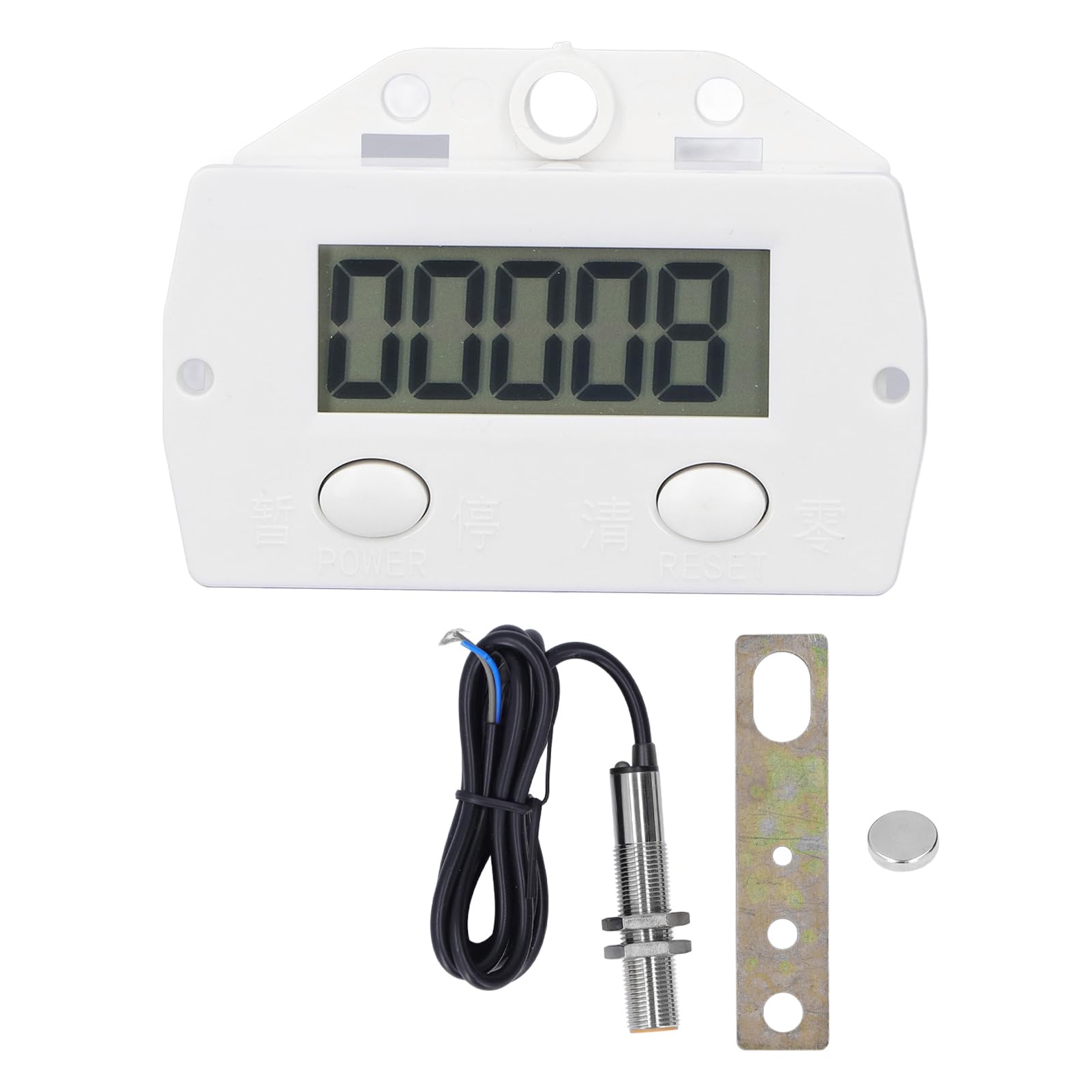 Digital Counter for Knitting Machine, 5-Digit 0-99999 LCD Electronic Counter Magnetic Induction Proximity Switch Digital Clicker, with Metal Sensor, for Production Lines