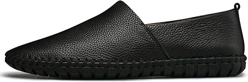Miniatura 6 de Mocasines de cuero genuino para hombre, suaves, transpirables, hechos a mano, con costuras a la moda, casuales, ligeros, zapatos de vestir para